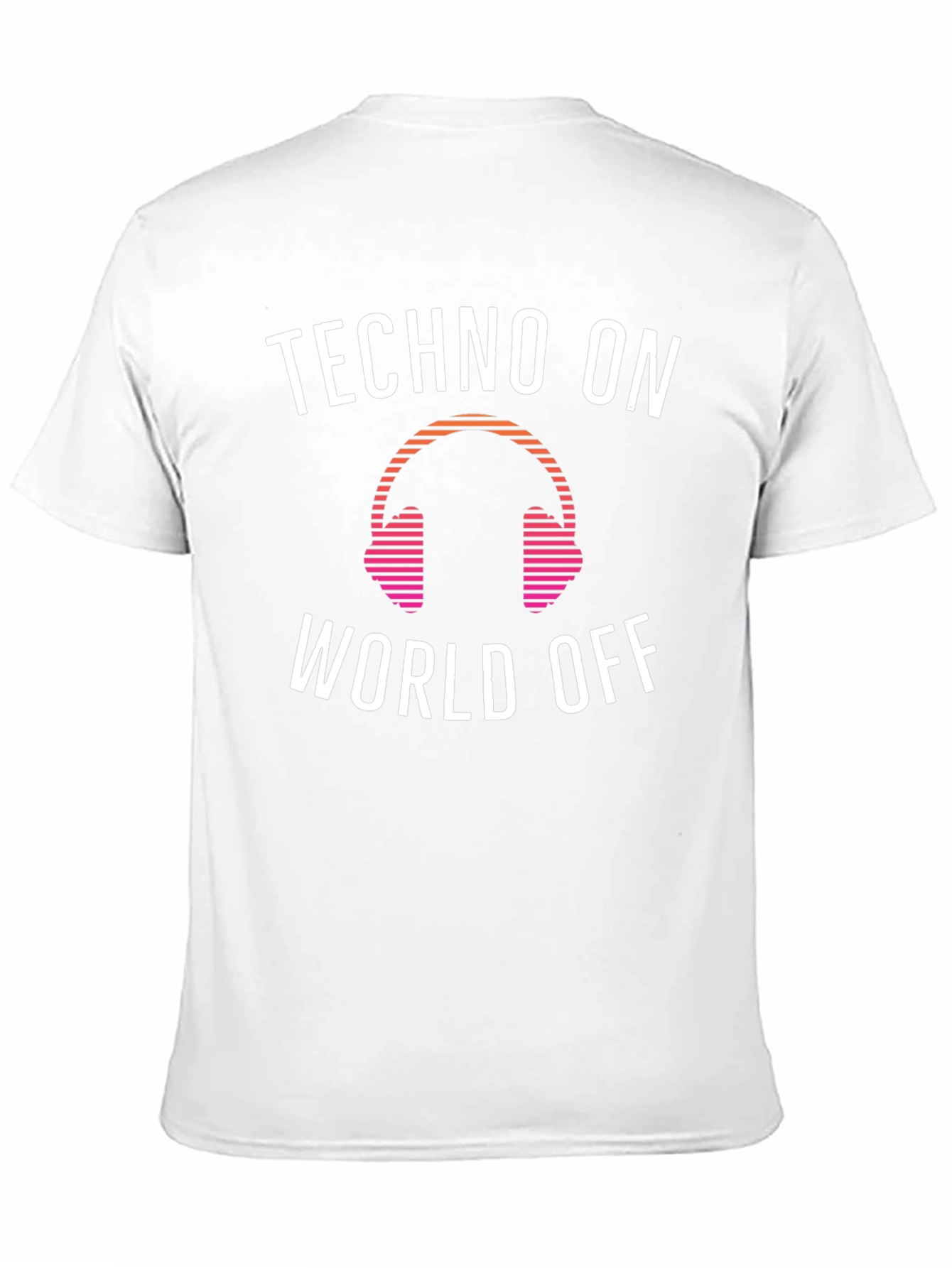 Techno Music Headphone Graphic Tee - Black