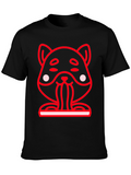 Funny Hamster Graphic Tee - Black Crew Neck Shirt