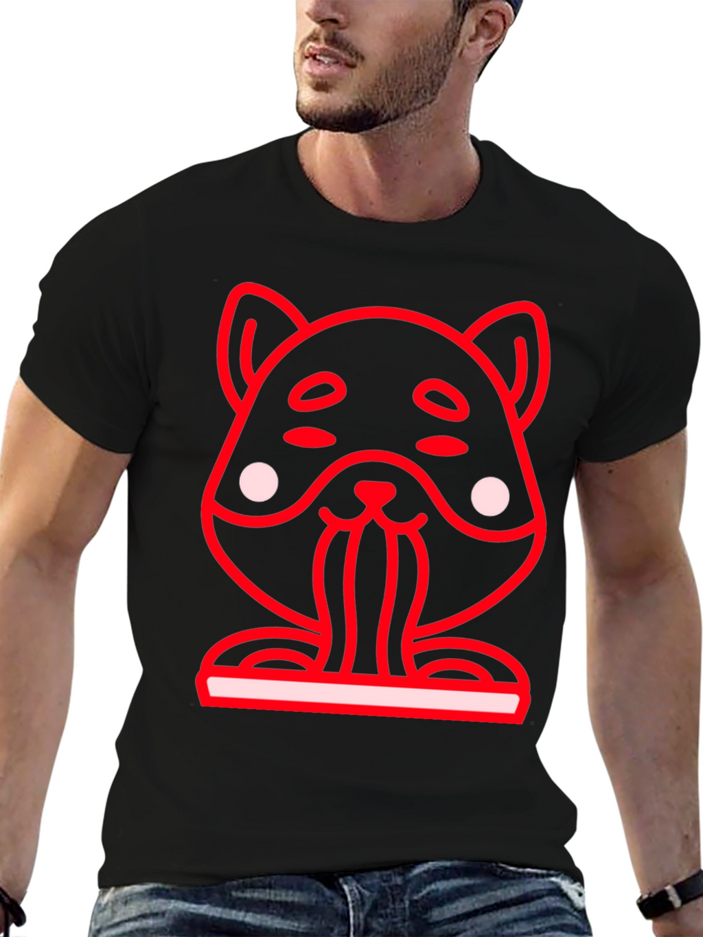 Funny Hamster Graphic Tee - Black Crew Neck Shirt