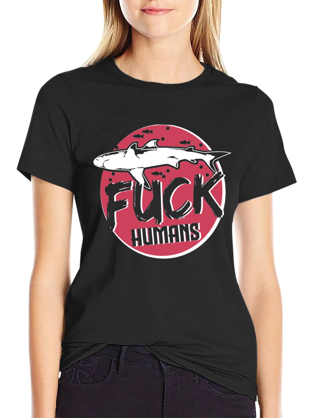 Shark F*CK HUMANS Graphic Tee
