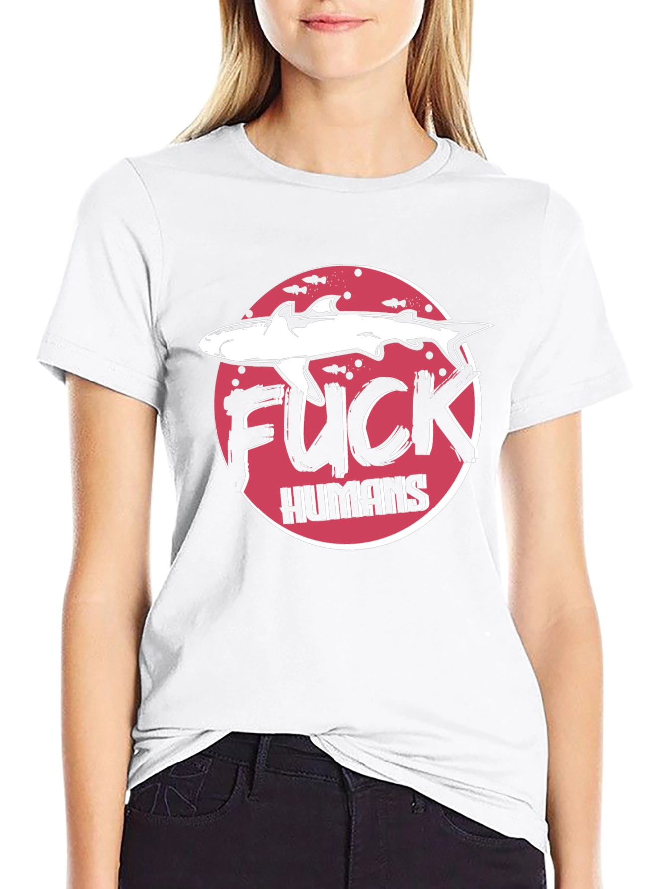 Shark F*CK HUMANS Graphic Tee