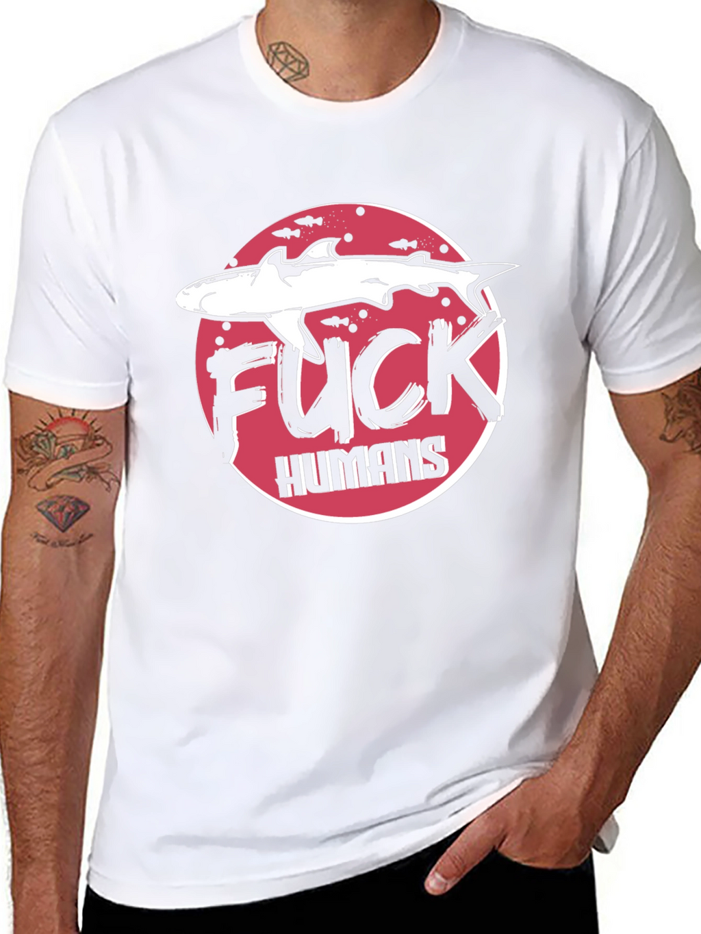 Shark F*CK HUMANS Graphic Tee