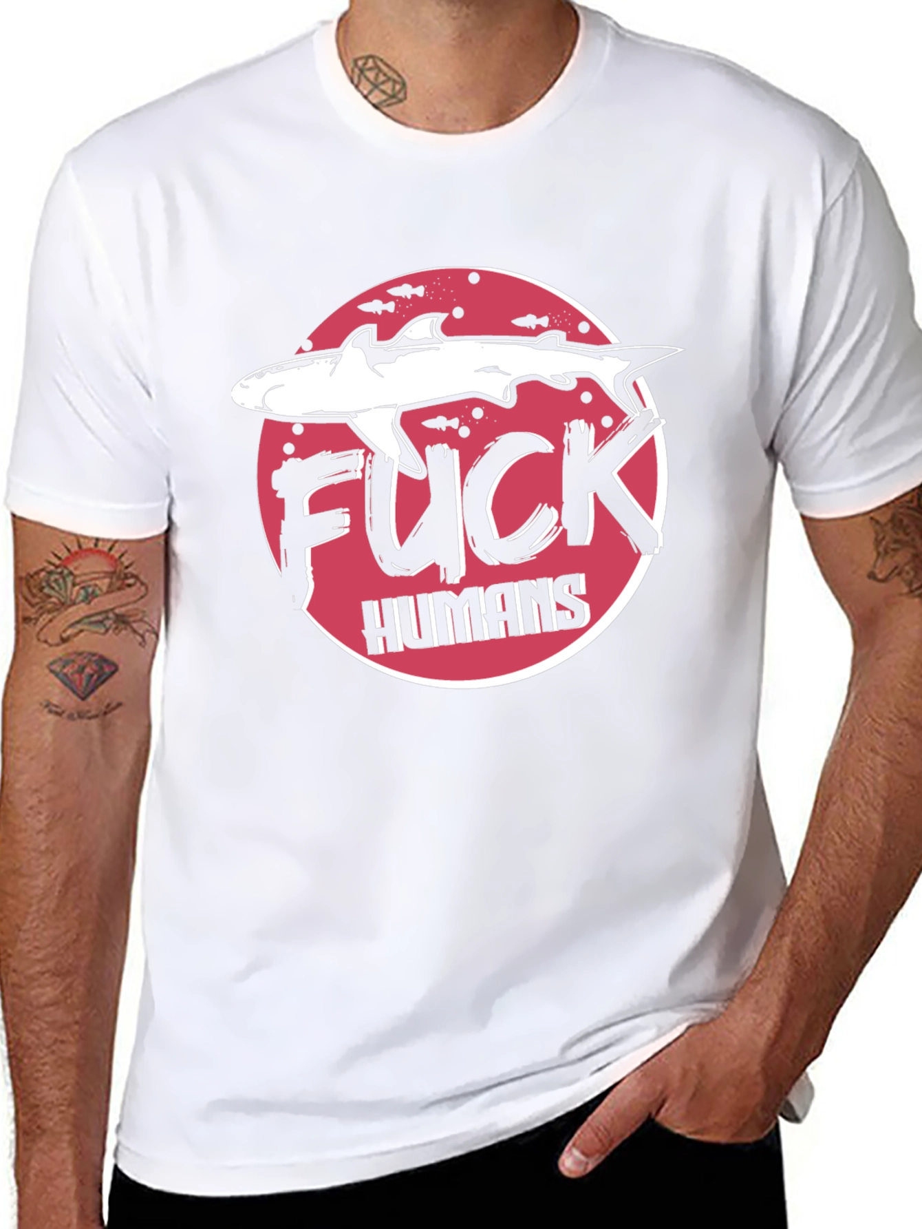 Shark F*CK HUMANS Graphic Tee