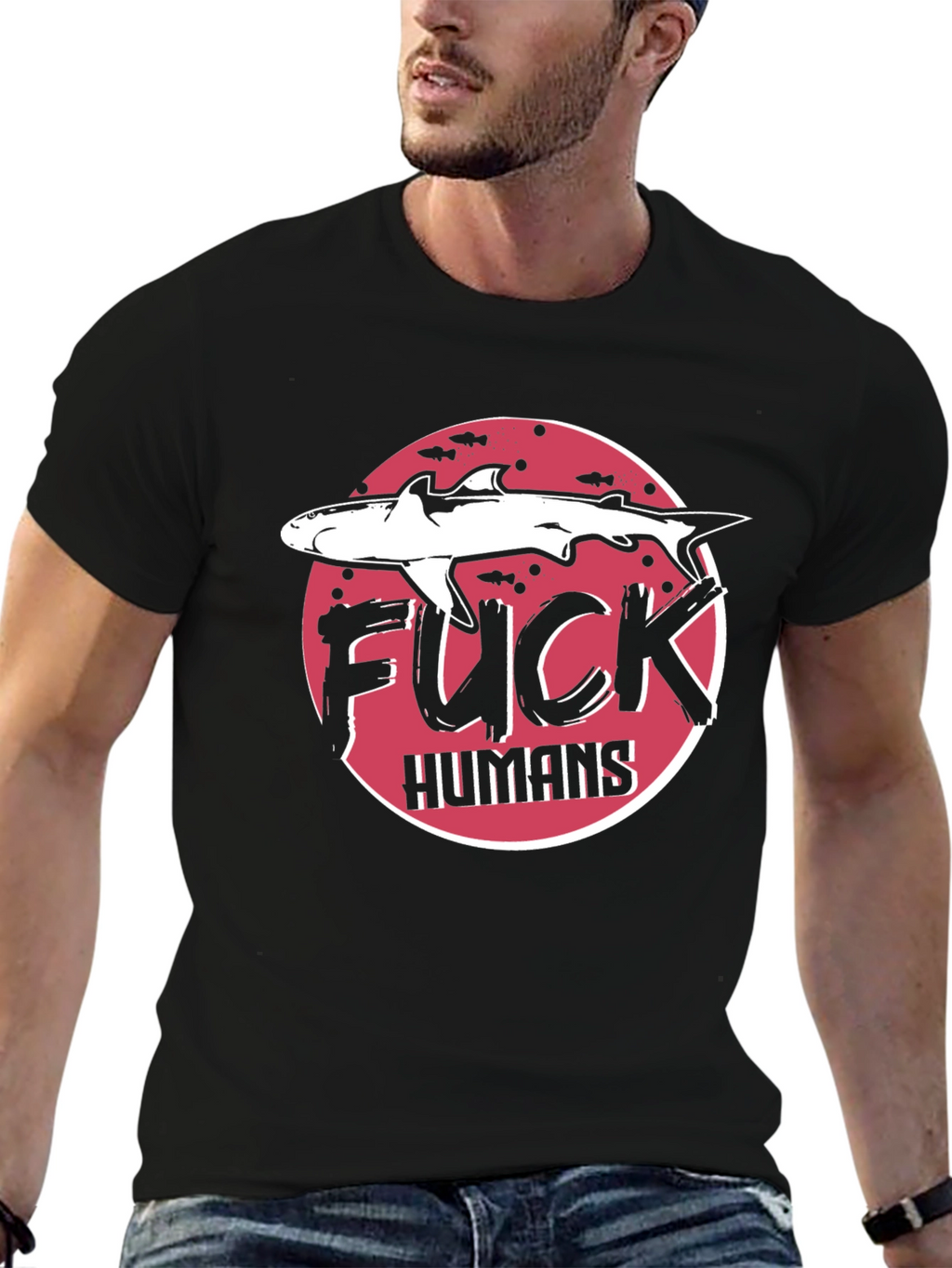 Shark F*CK HUMANS Graphic Tee