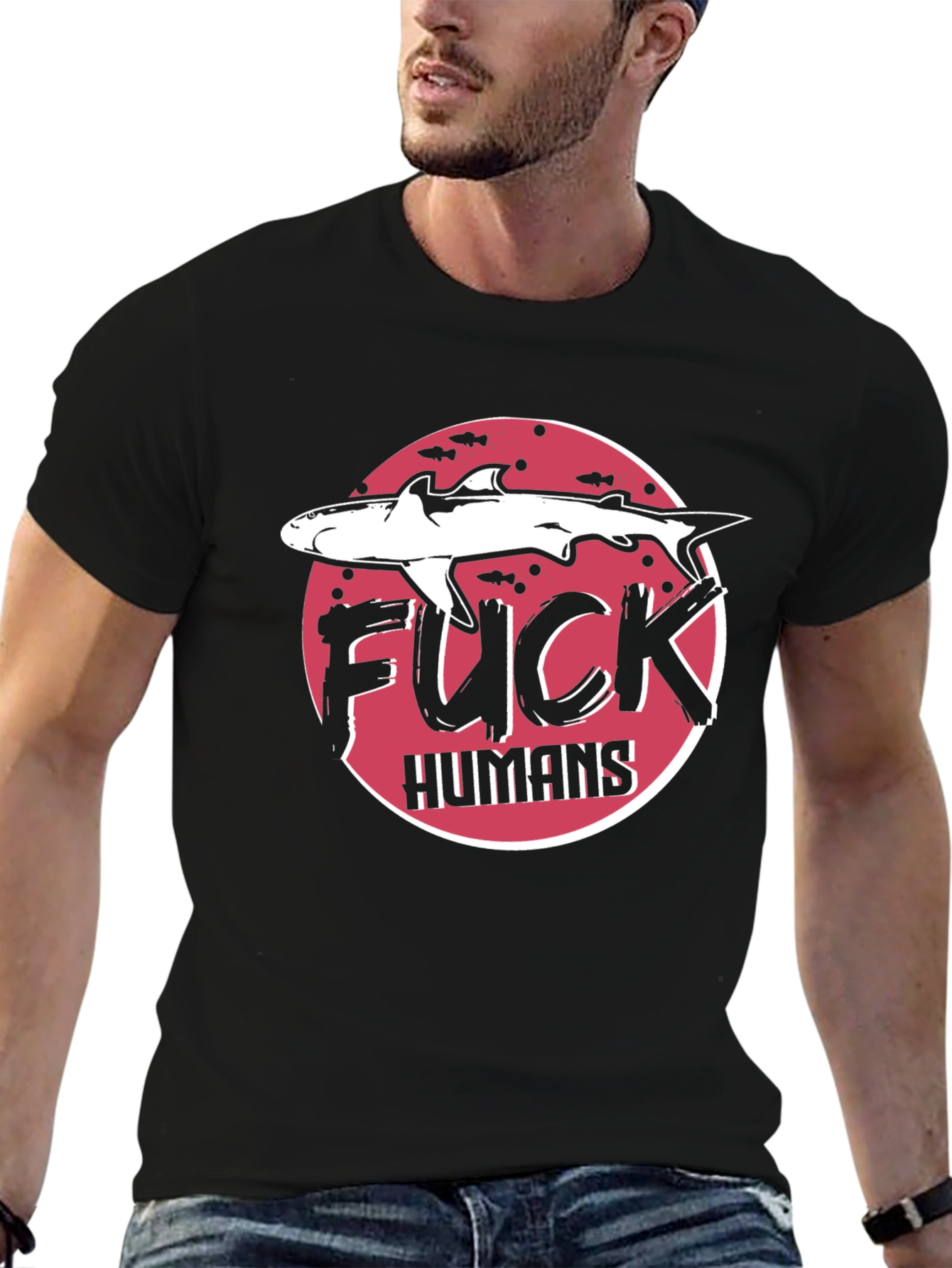 Shark F*CK HUMANS Graphic Tee