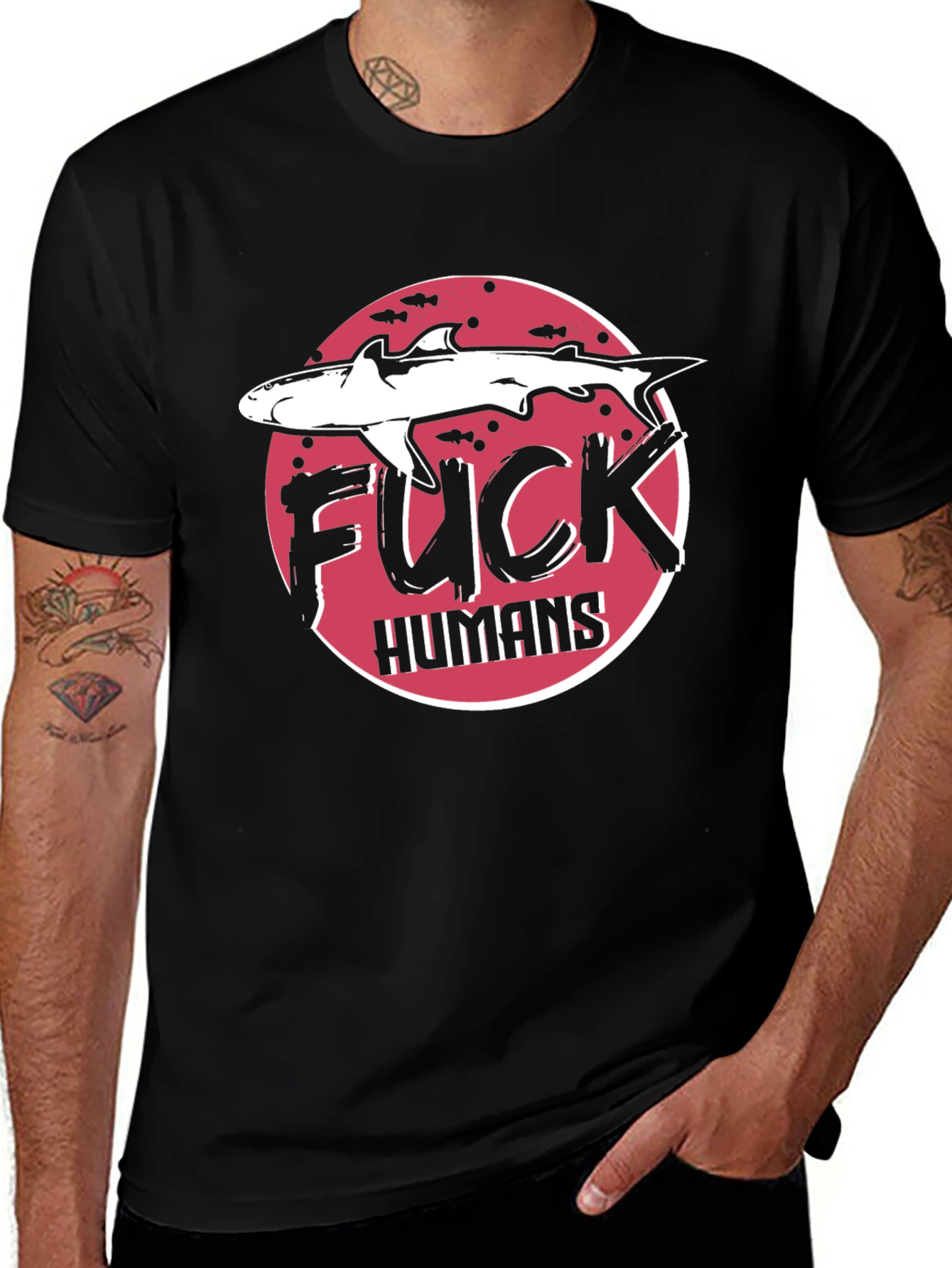 Shark F*CK HUMANS Graphic Tee