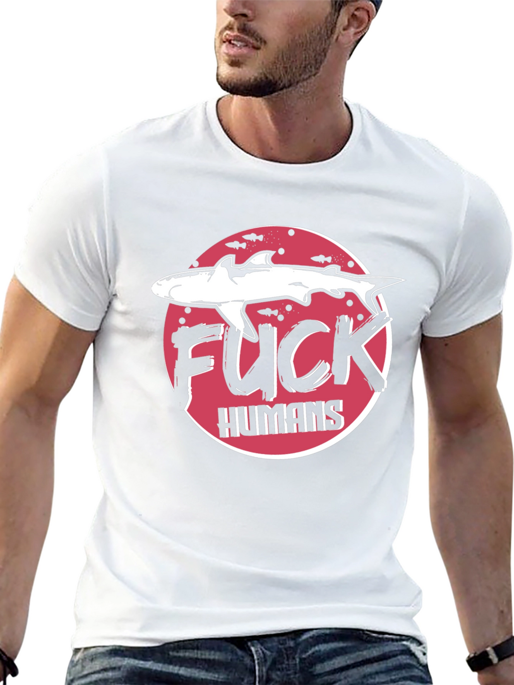 Shark F*CK HUMANS Graphic Tee