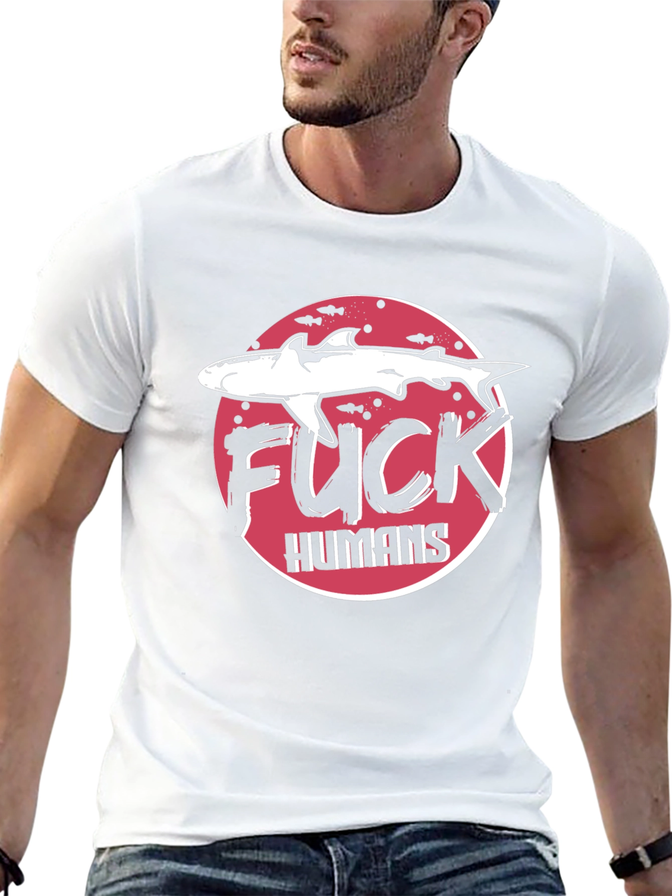 Shark F*CK HUMANS Graphic Tee