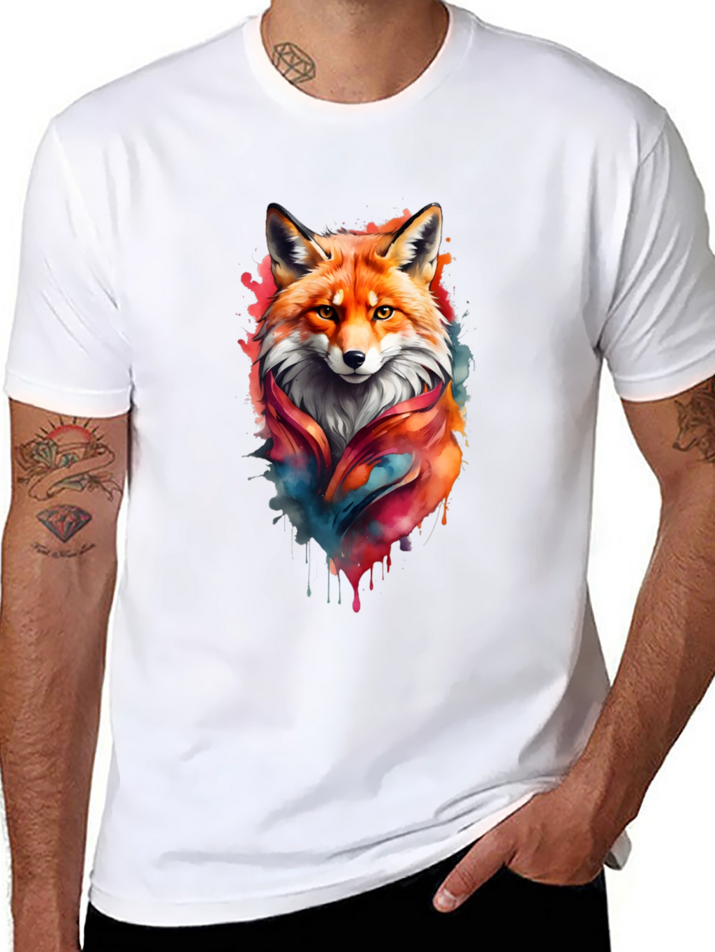 Fox Watercolor Graphic T-Shirt