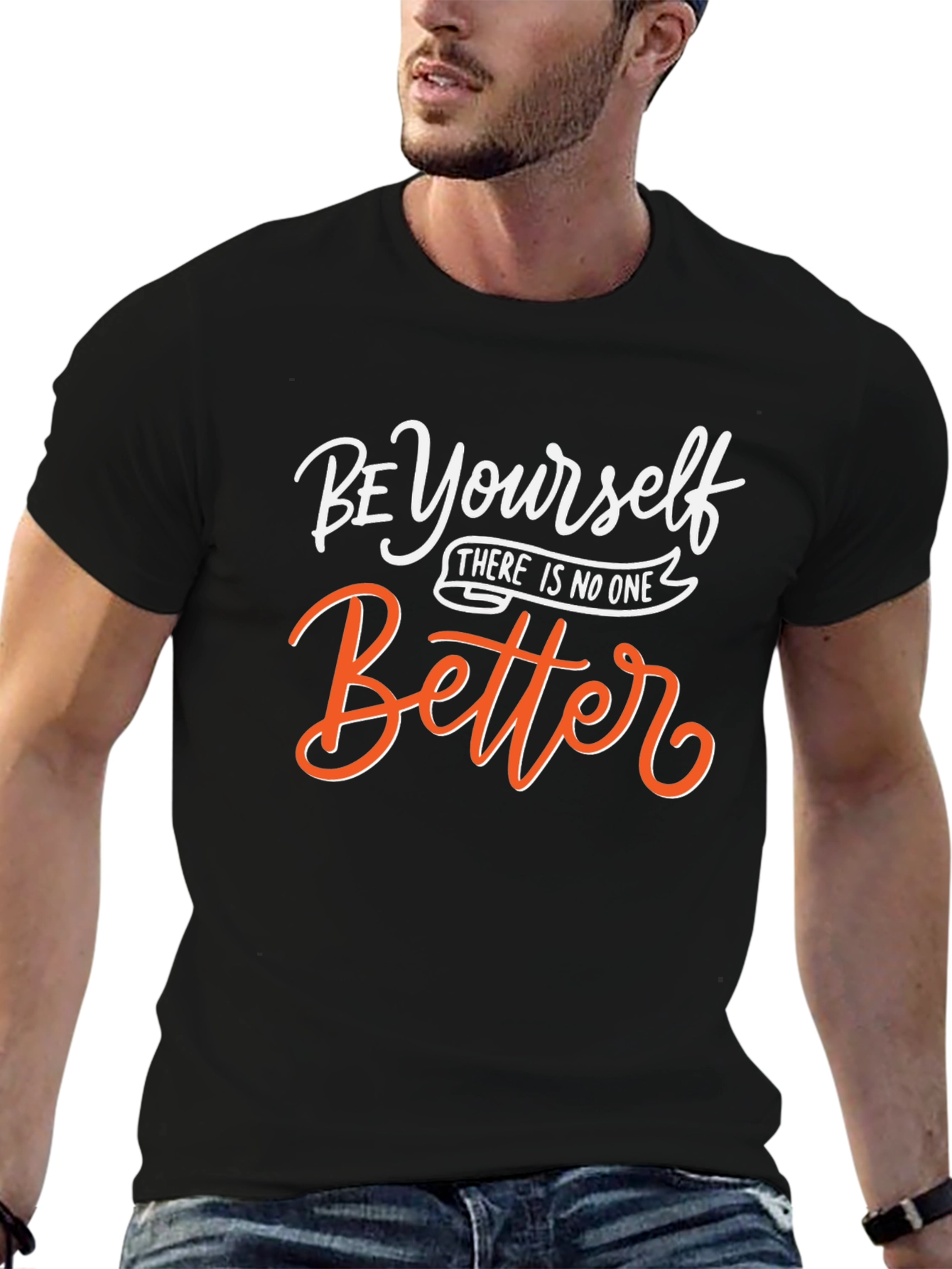 Be Yourself Graphic Tee - Inspirational Black T-Shirt