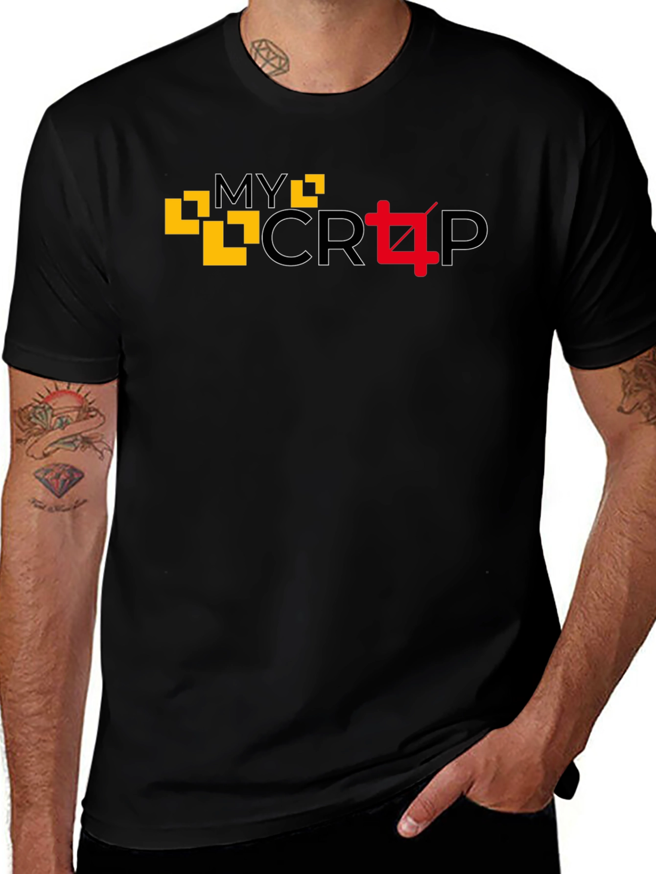 My Crop Graphic Black T-Shirt