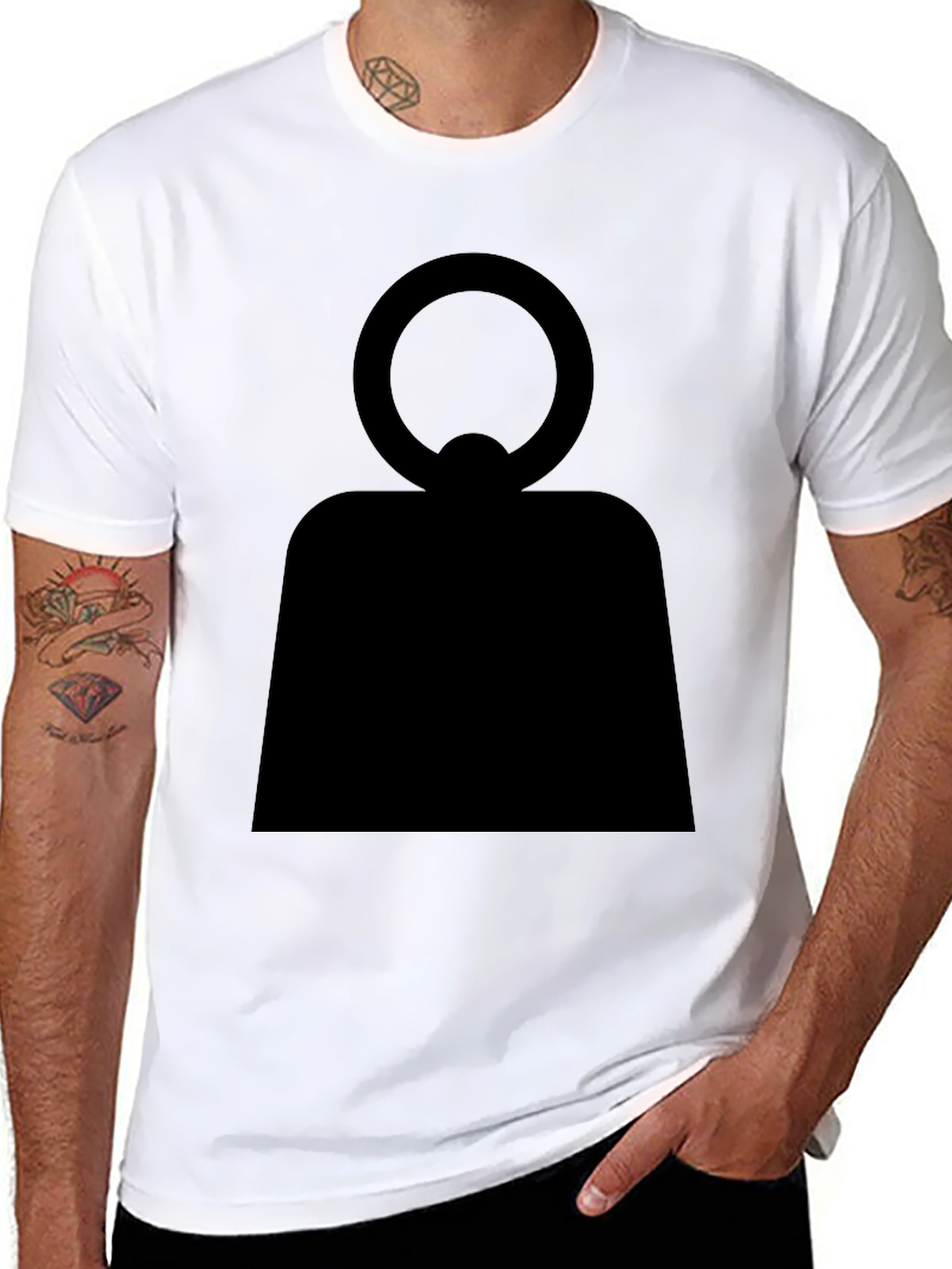 Abstract Symbol Graphic Black T-Shirt