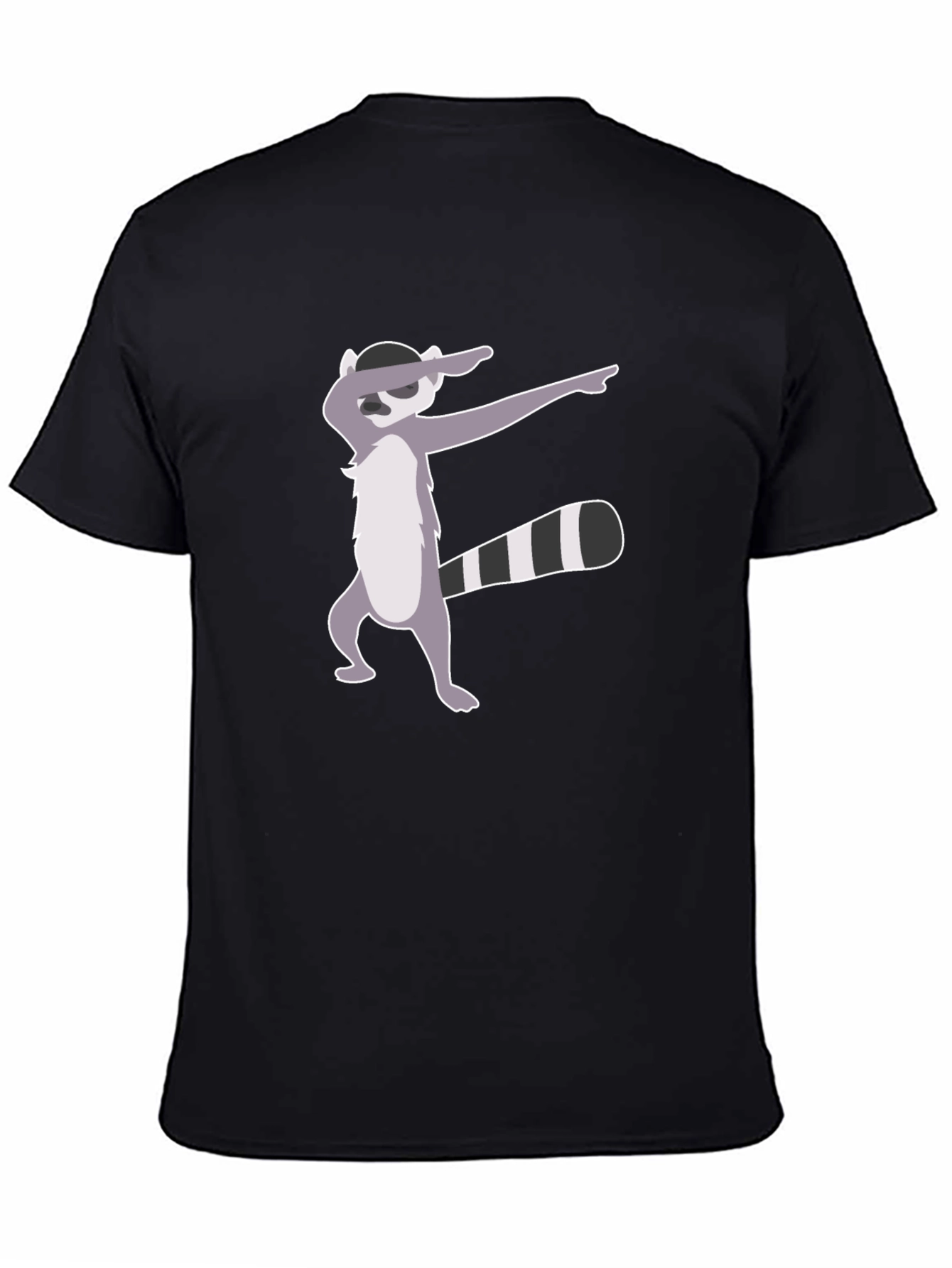 Dabbing Raccoon Graphic Tee - Black