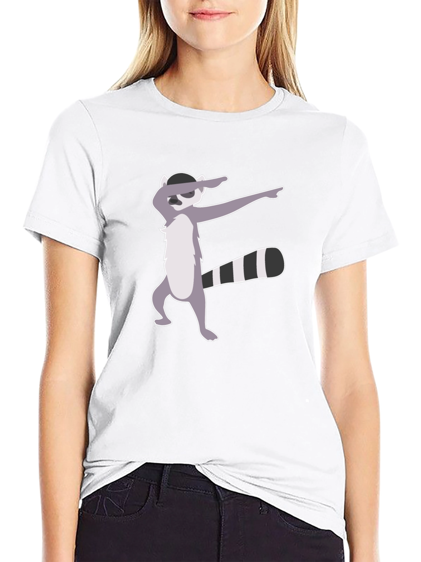 Dabbing Raccoon Graphic Tee - Black