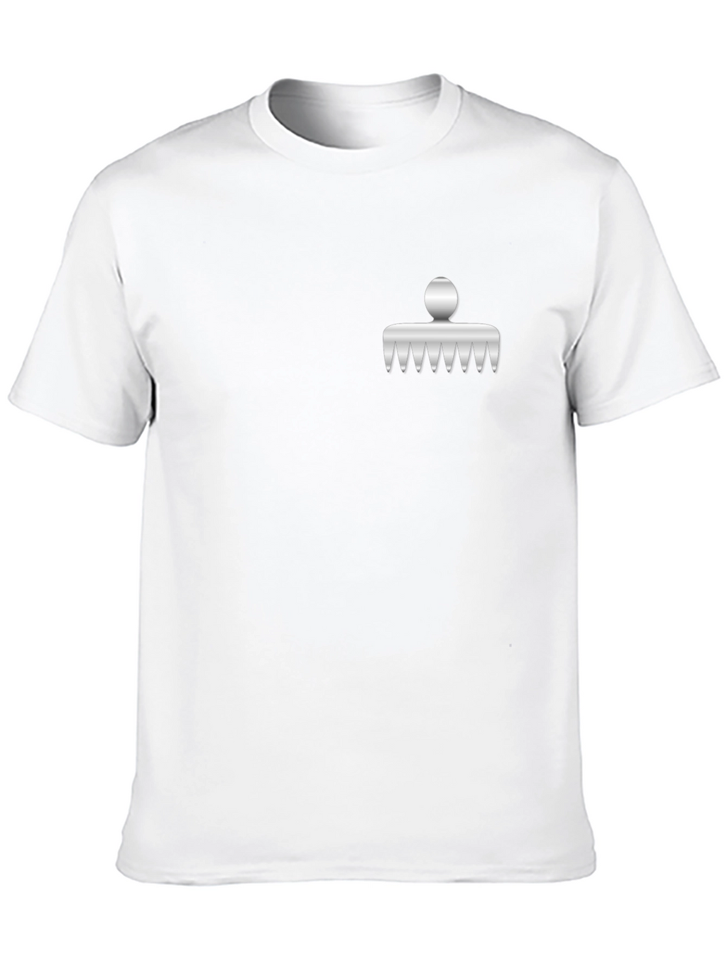 Mens Black T-Shirt with Novelty Comb Design