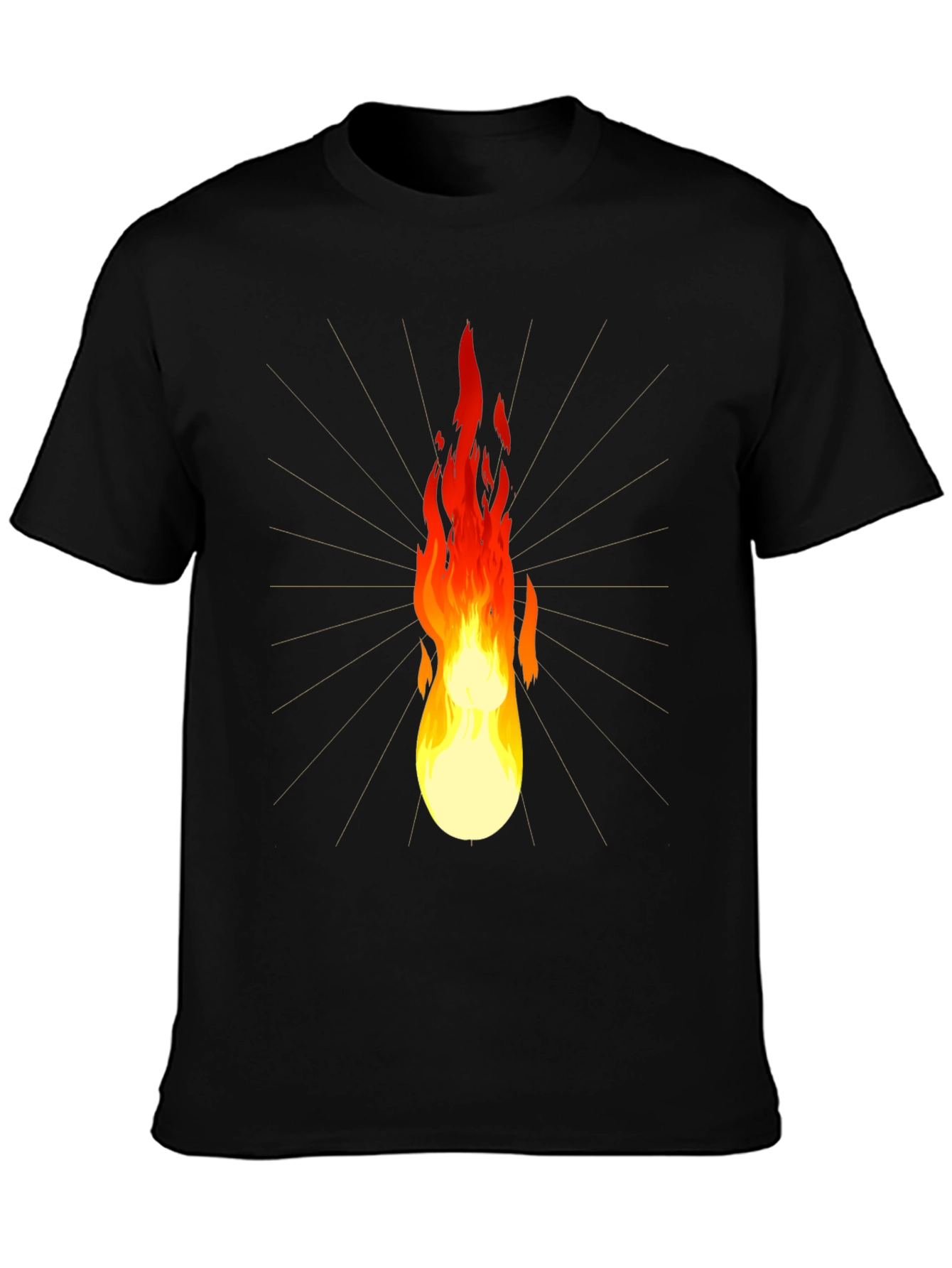 Flaming Lightbulb Graphic Tee - Unique Design