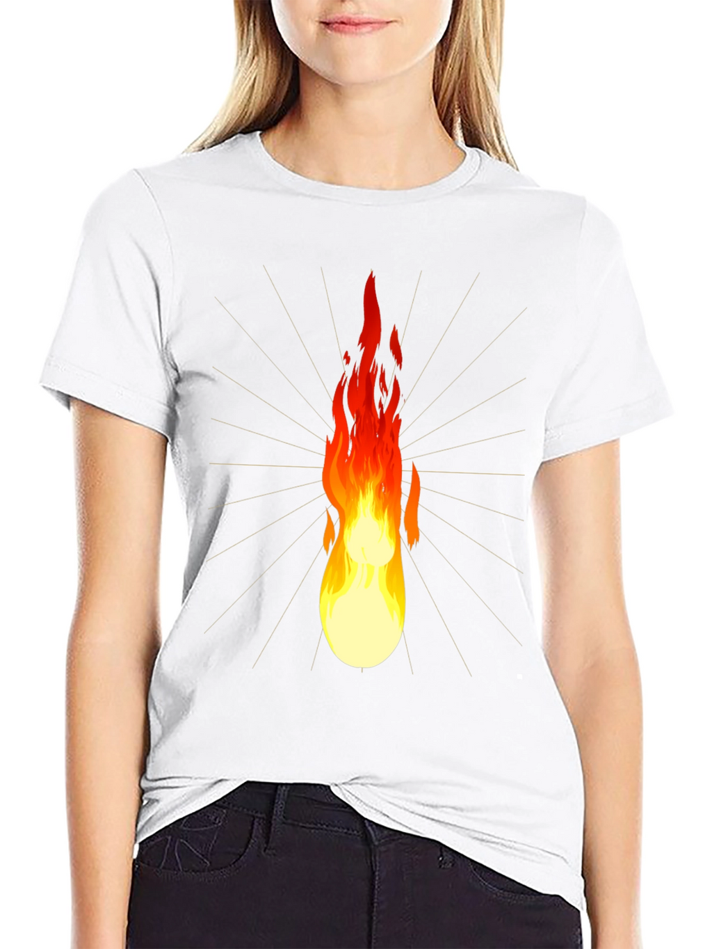 Flaming Lightbulb Graphic Tee - Unique Design