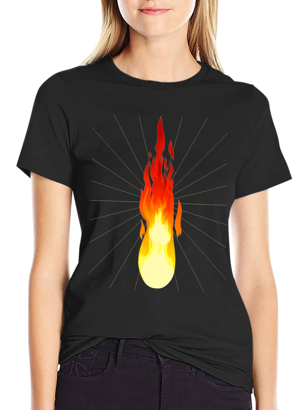 Flaming Lightbulb Graphic Tee - Unique Design
