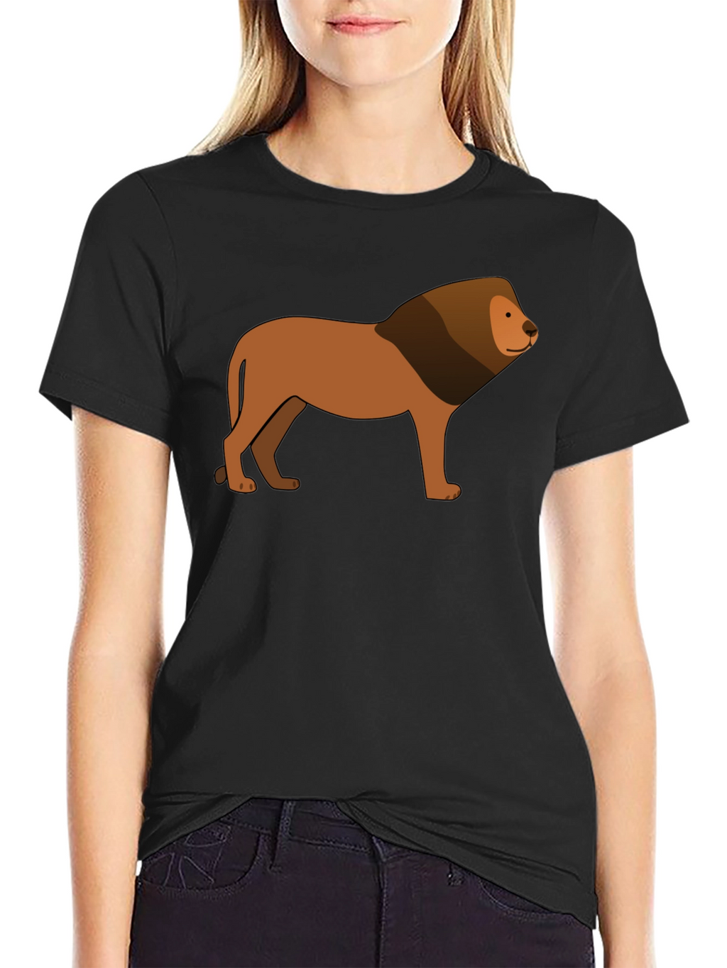 Lion Graphic Black T-Shirt - Animal Lover Tee