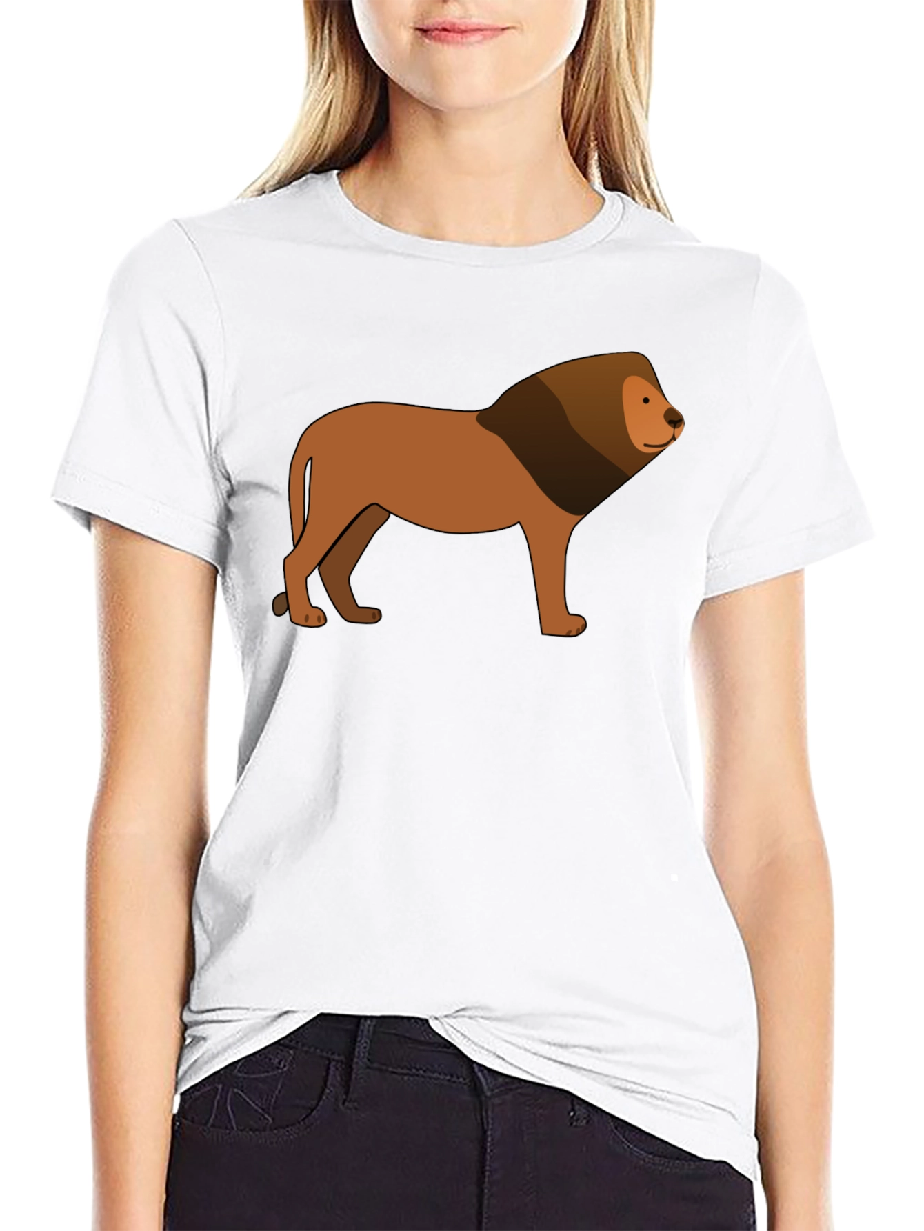 Lion Graphic Black T-Shirt - Animal Lover Tee