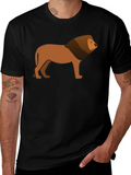 Lion Graphic Black T-Shirt - Animal Lover Tee