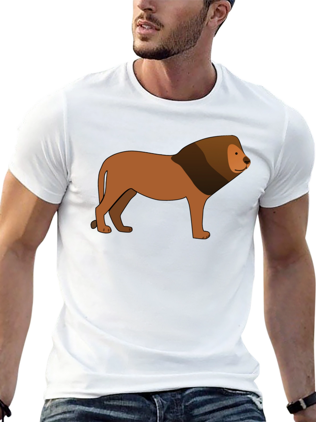 Lion Graphic Black T-Shirt - Animal Lover Tee