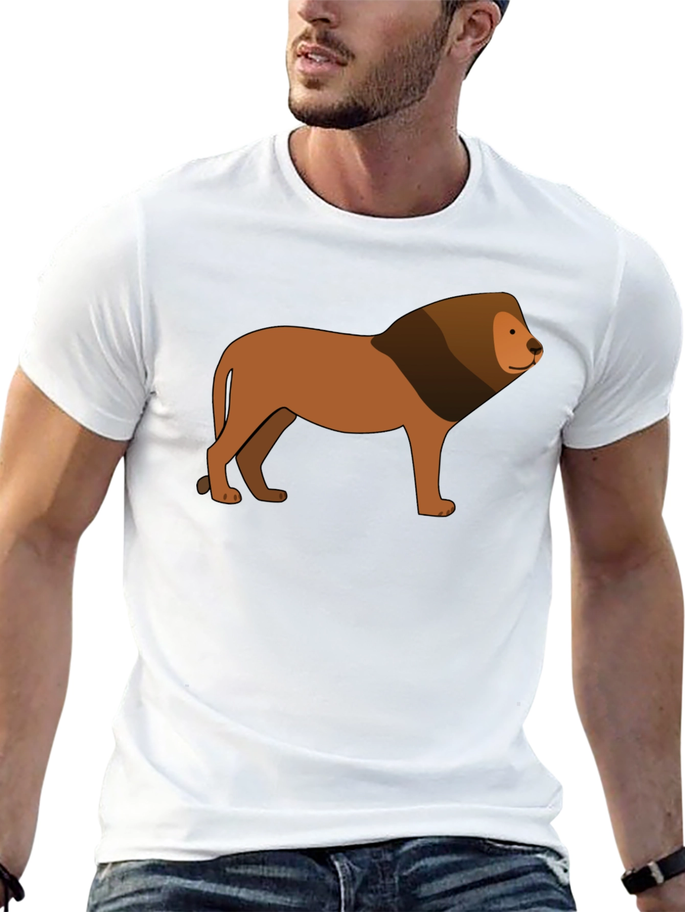 Lion Graphic Black T-Shirt - Animal Lover Tee