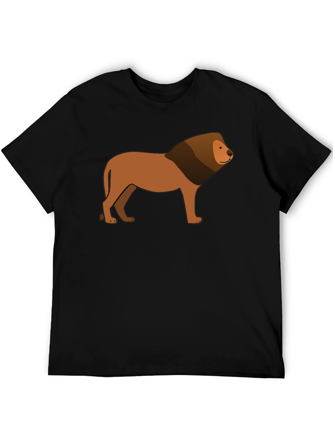 Lion Graphic Black T-Shirt - Animal Lover Tee