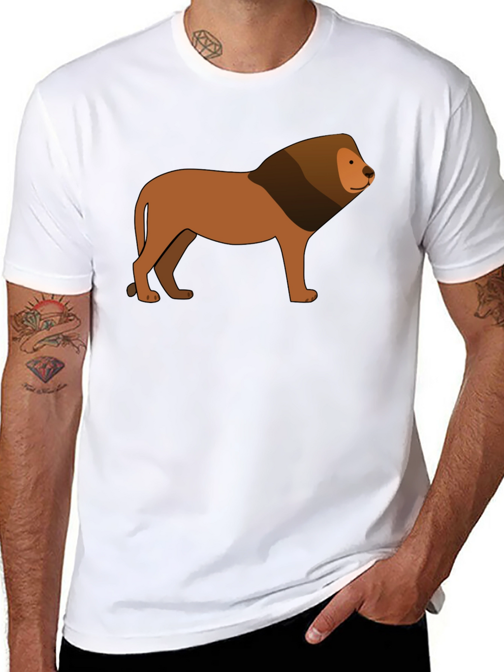Lion Graphic Black T-Shirt - Animal Lover Tee