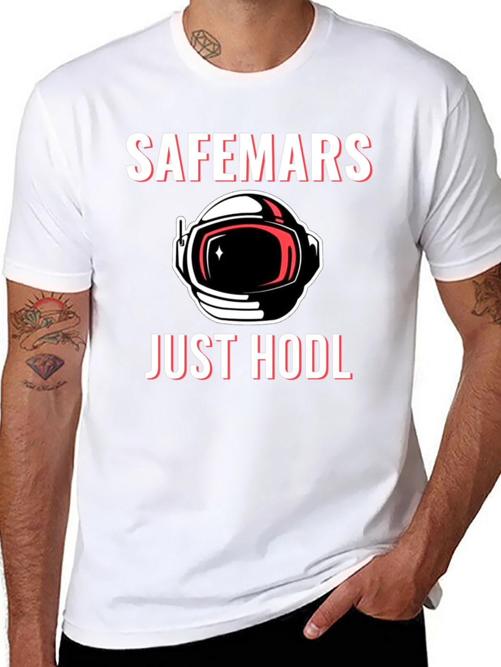 SafeMars Just HODL T-Shirt - Crypto Astronaut