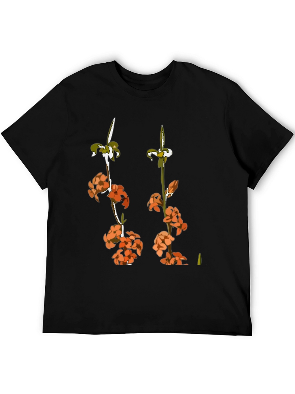 Floral Print Black Graphic Tee
