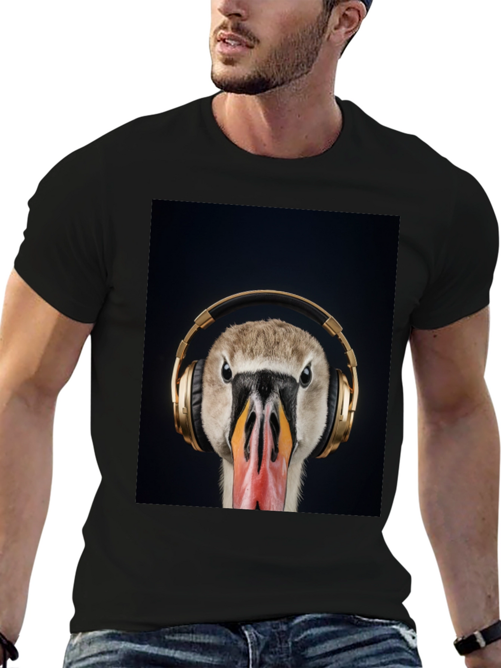 Goose Headphones Graphic Tee - Music Lover Shirt
