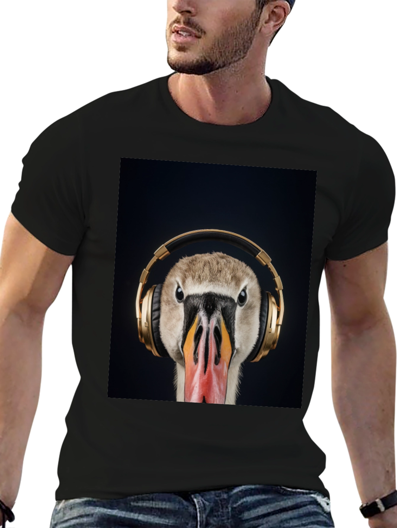 Goose Headphones Graphic Tee - Music Lover Shirt