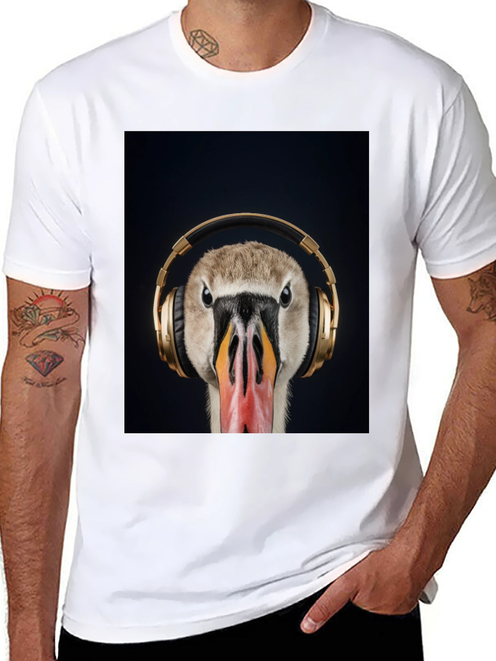 Goose Headphones Graphic Tee - Music Lover Shirt