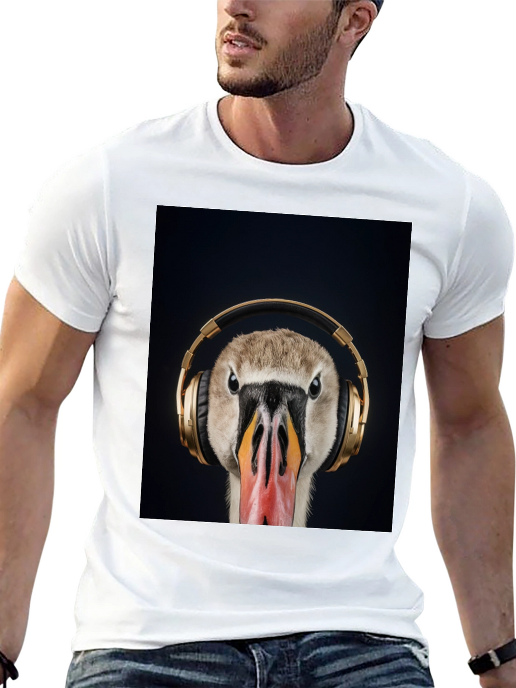 Goose Headphones Graphic Tee - Music Lover Shirt