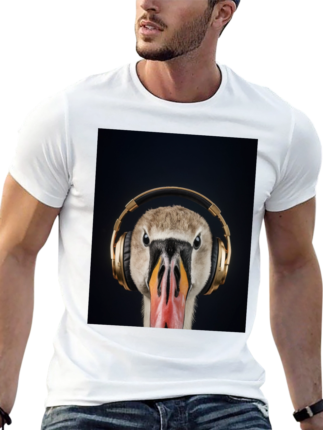 Goose Headphones Graphic Tee - Music Lover Shirt