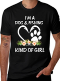 Dog & Fishing Kind Of Girl T-Shirt