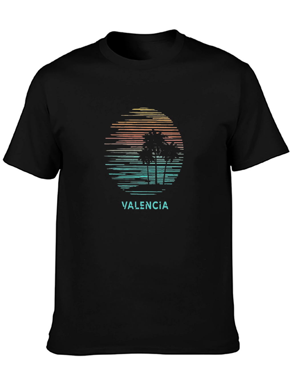 Valencia Palm Sunset Graphic Tee - Black