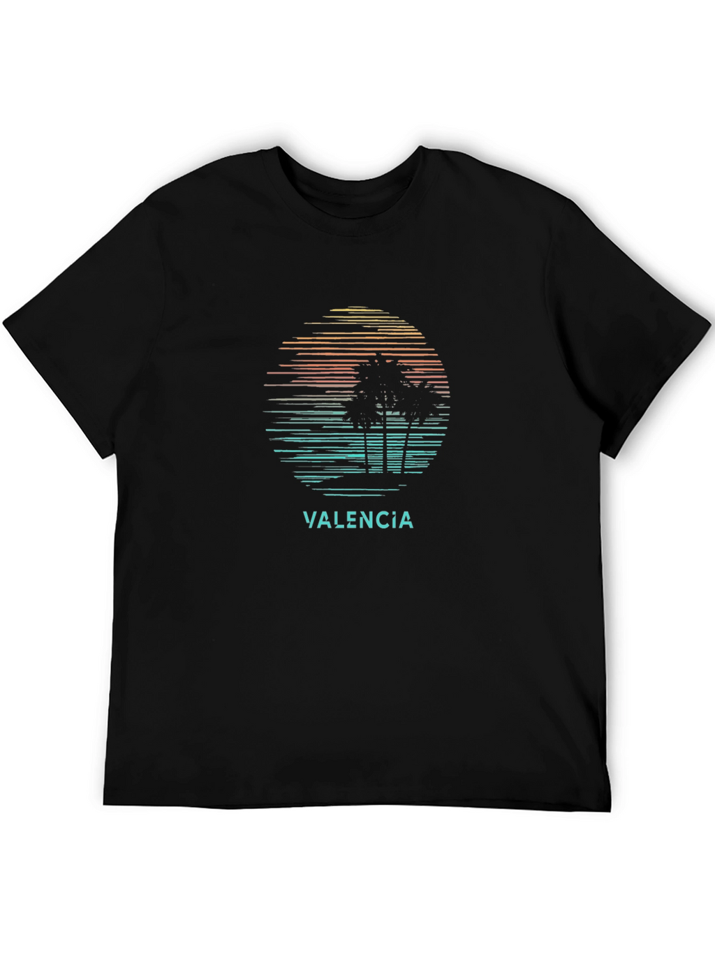 Valencia Palm Sunset Graphic Tee - Black