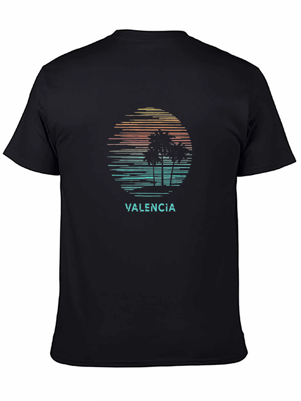 Valencia Palm Sunset Graphic Tee - Black