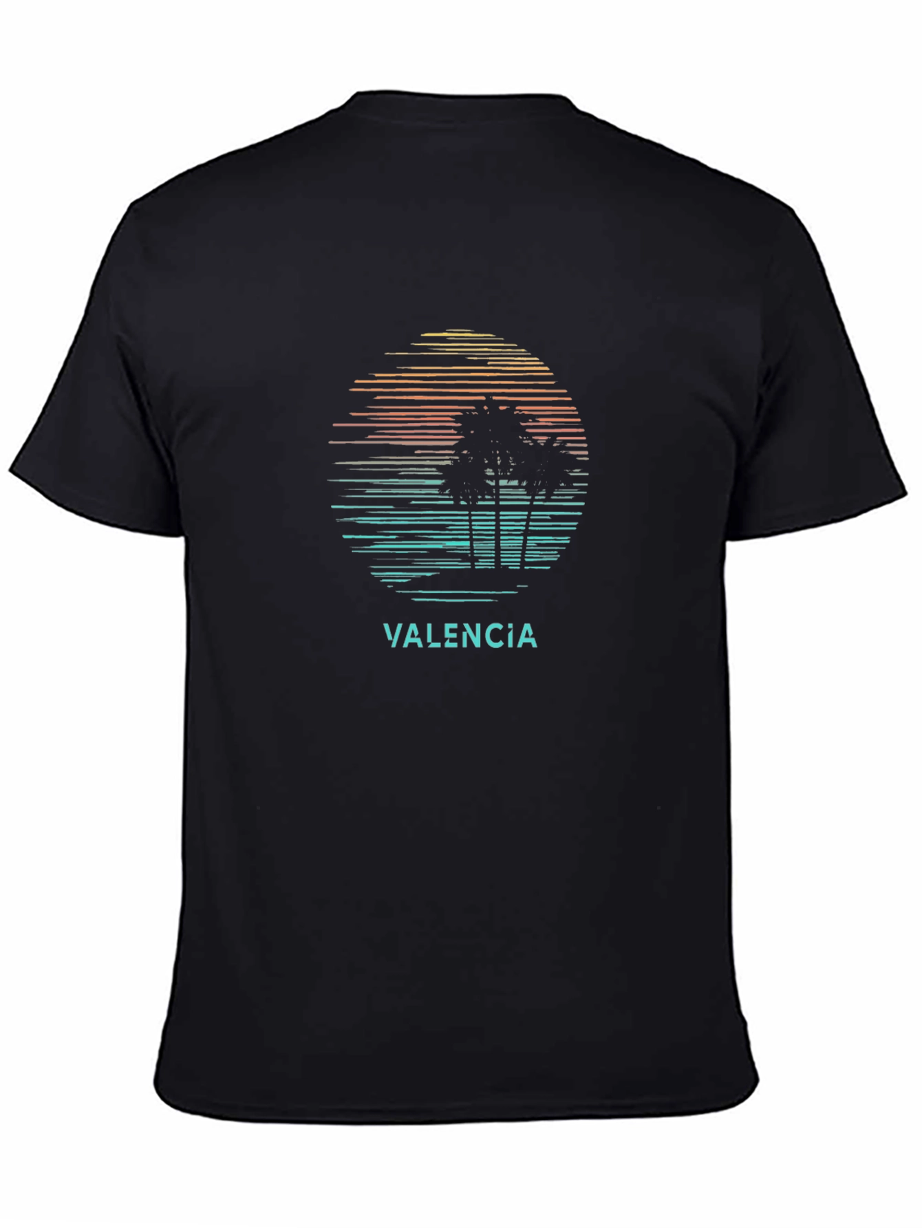 Valencia Palm Sunset Graphic Tee - Black