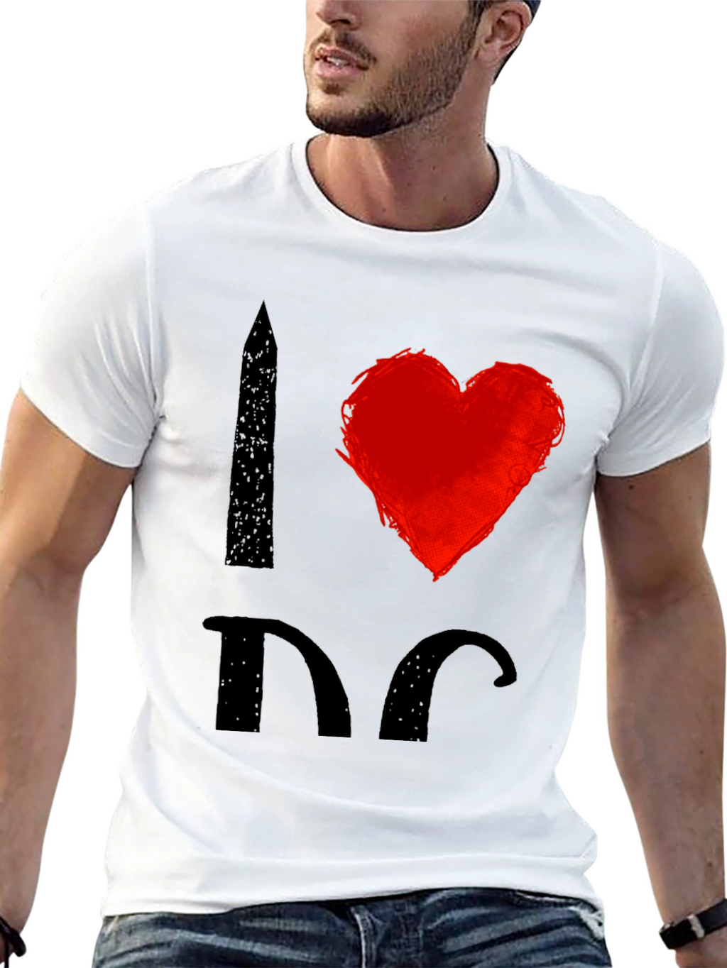 I Love DC T-Shirt Black Cotton Graphic Tee