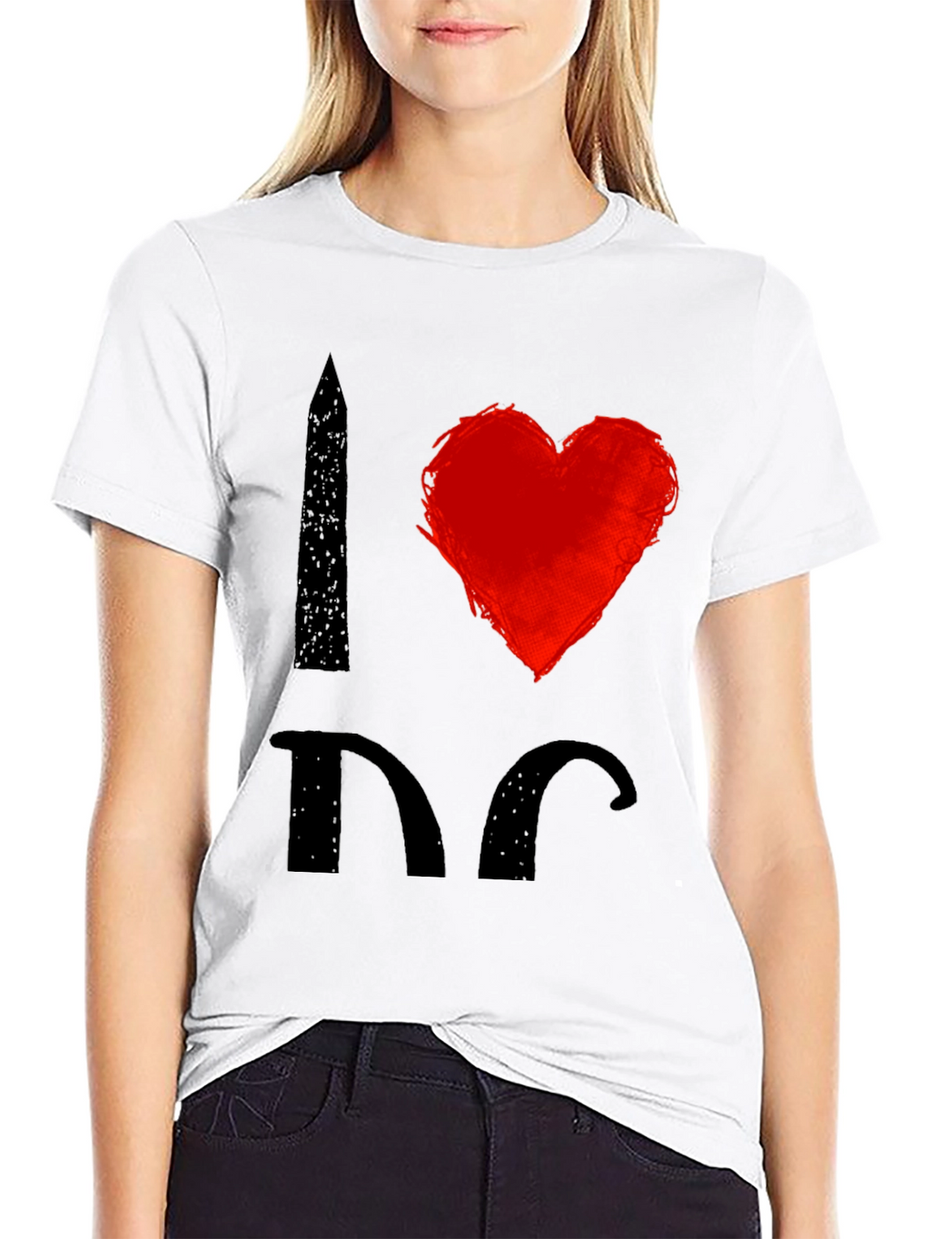 I Love DC T-Shirt Black Cotton Graphic Tee