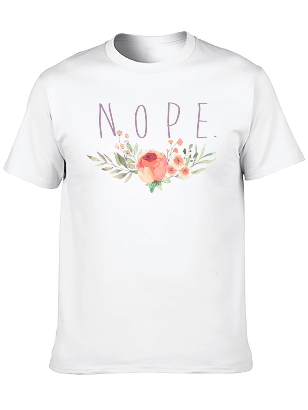 Floral NOPE. T-Shirt - Black Cotton Tee