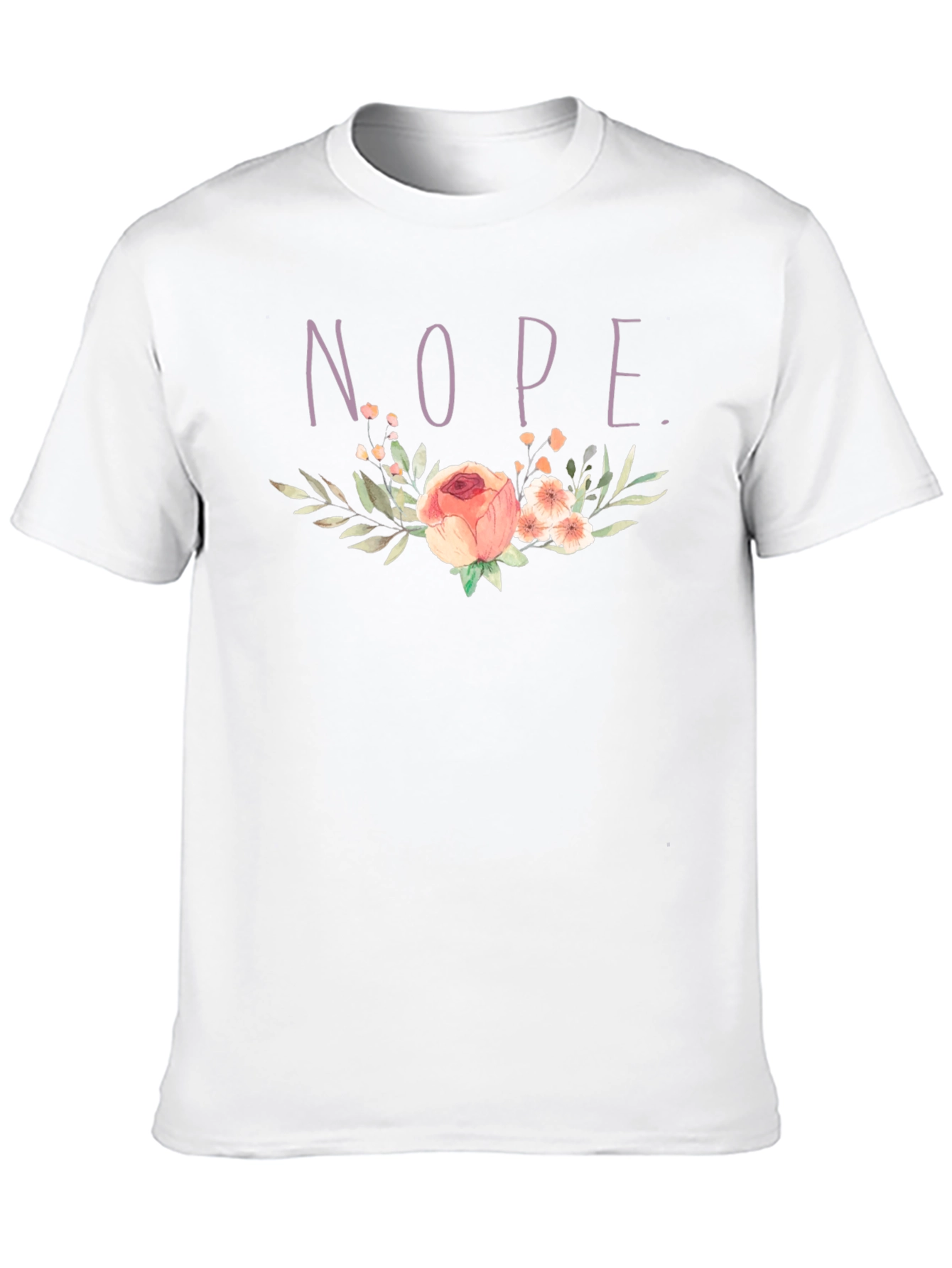 Floral NOPE. T-Shirt - Black Cotton Tee