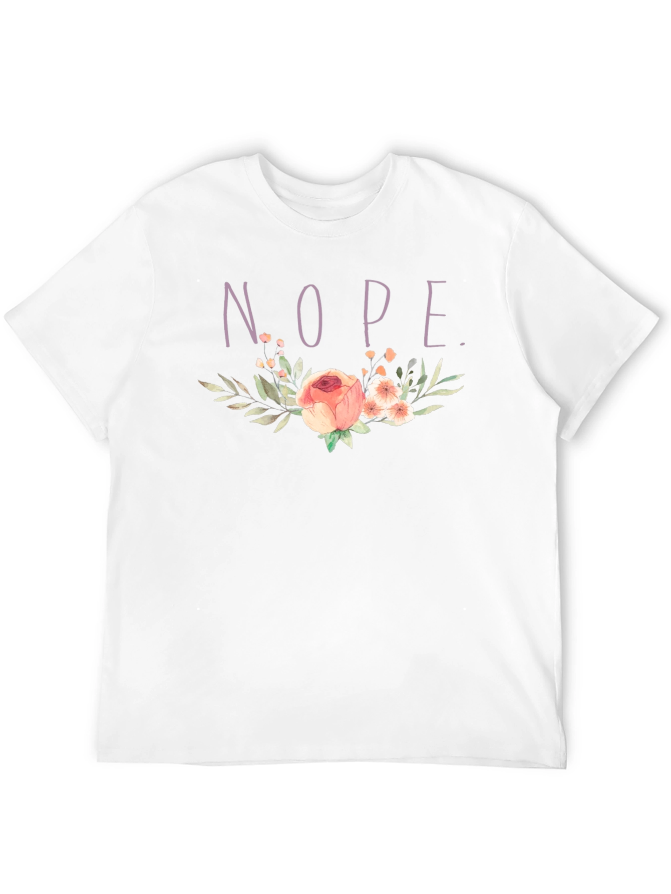 Floral NOPE. T-Shirt - Black Cotton Tee