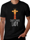 Crazy Giraffe Lady T-Shirt - Black