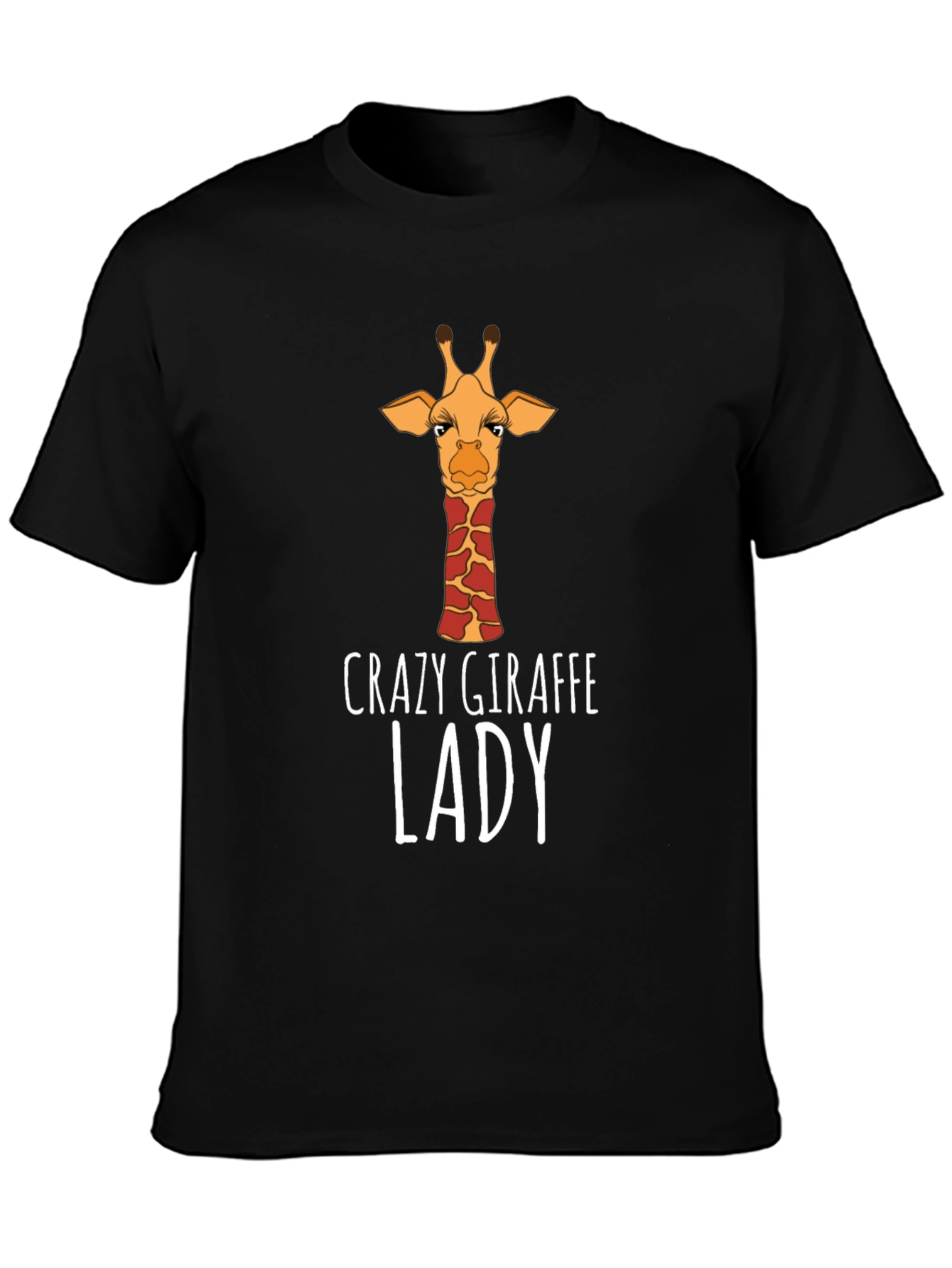 Crazy Giraffe Lady T-Shirt - Black