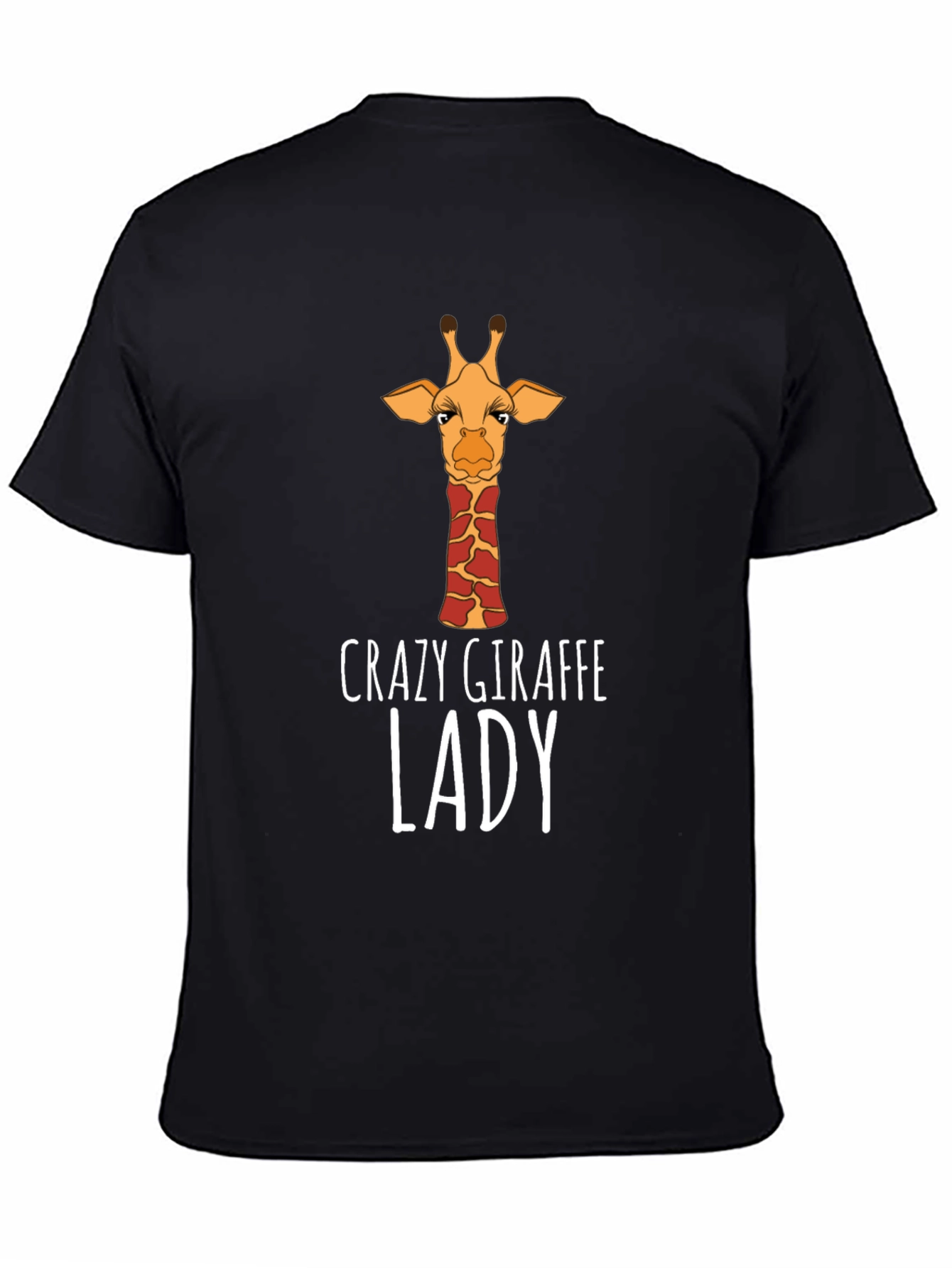 Crazy Giraffe Lady T-Shirt - Black