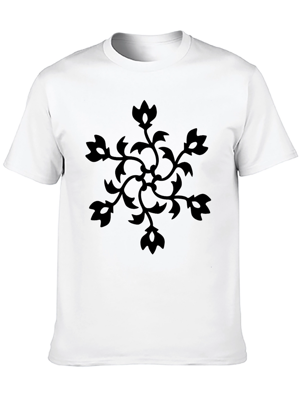 Black Floral Graphic Tee - Modern Casual Wear